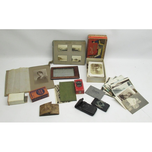 162 - Boxed Ensign Midget camera, Ever-Ready safety razor, amateur photographs of Ilfracombe 1925, topo. p... 