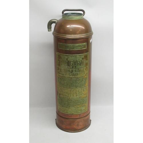 313 - 'The Garth' brass and copper fire extinguisher body, H57cm