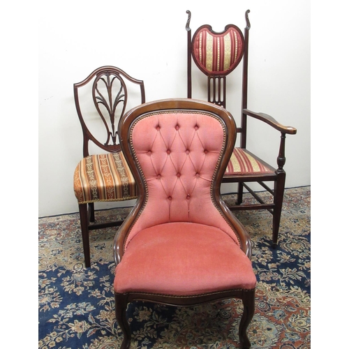 Victorian nursing chair with arms sale