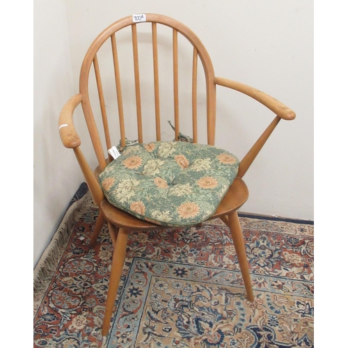 900A - Ercol blonde elm carver chair, H80cm