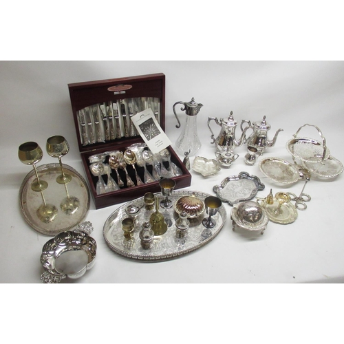 75 - Canteen of Cooper Ludlam EPNS cutlery and a large assorted collection of silver plate inc. Viners of... 