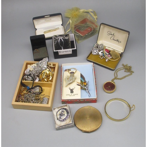 866 - Large collection of costume jewellery including brooches, necklaces, bracelets etc. and a lucerne wa... 