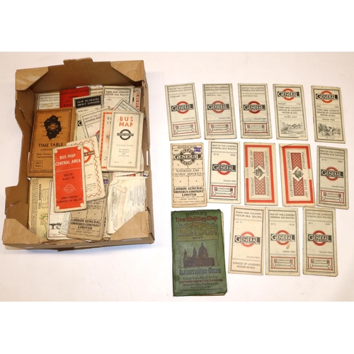 159 - Collection of early C20th century London General and London Underground folding pocket bus route map... 