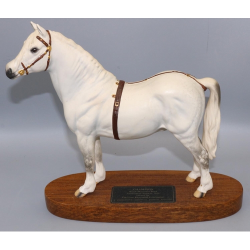 190 - Beswick Connoisseur model Welsh Mountain Pony 'Gredington Simunt 3614' No. 2541A, on wooden display ... 