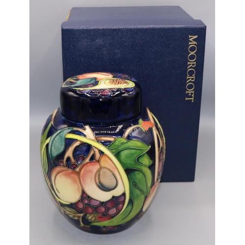 Moorcroft Pottery: Queen's Choice ginger jar, designed by Emma Bossons, dated 2000, H21cm, with box