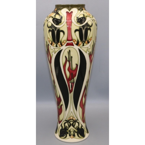 207 - Moorcroft Pottery: The Gardeners pattern tall vase, designed by Kerry Goodwin, numbered 99/200, date... 