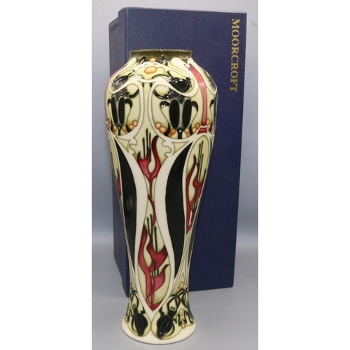 207 - Moorcroft Pottery: The Gardeners pattern tall vase, designed by Kerry Goodwin, numbered 99/200, date... 