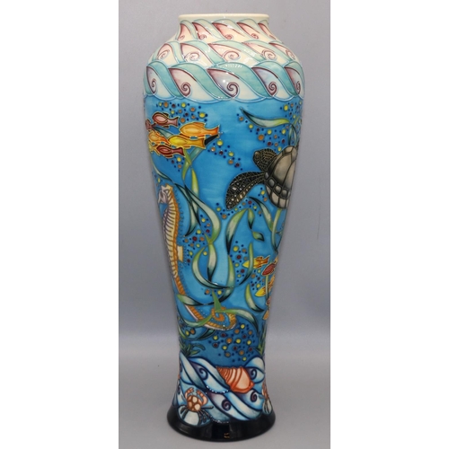 208 - Moorcroft Pottery: South Pacific pattern vase, designed by Sian Leeper, numbered 221/300, dated 2001... 