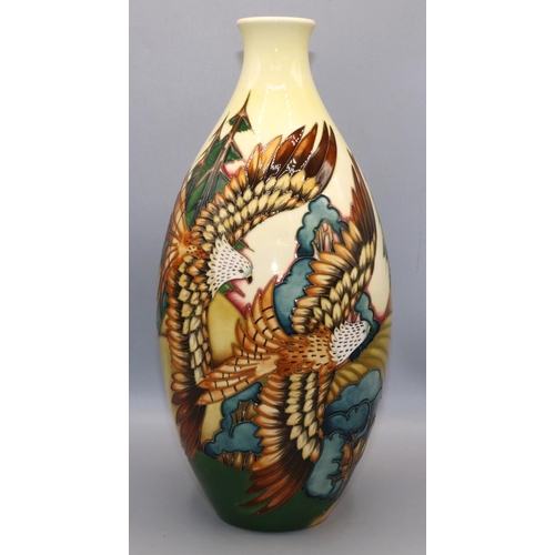 211 - Moorcroft Pottery: tall vase decorated with red kites, designed by Philip Gibson, dated 2007, H32cm