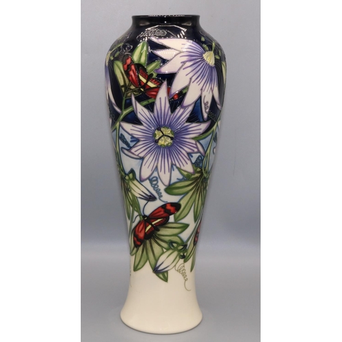 216 - Moorcroft Pottery: Star of Mikan pattern tall vase, designed by Sian Leeper, dated 2003, numbered 15... 