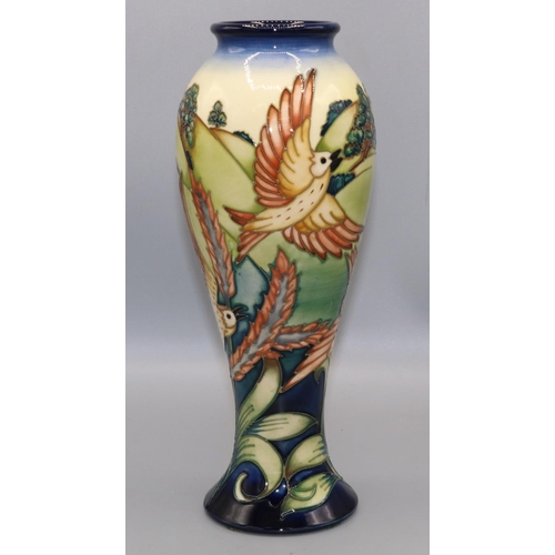 222 - Moorcroft Pottery: Lark Ascending pattern vase, designed by Philip Gibson, numbered 253/350, dated 2... 