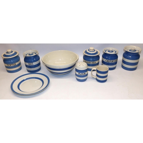 Cornishware Green Striped Mixing Bowl