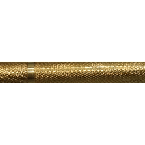 761 - Hallmarked 18ct gold Parker 61 Presidential propelling pencil, the case with engine turned decoratio... 