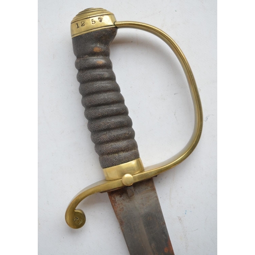 693 - Victorian era police sword with fish skin grip, blade marked 