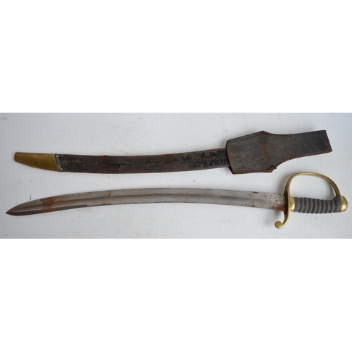 693 - Victorian era police sword with fish skin grip, blade marked 