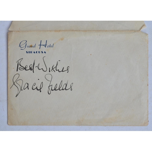 703 - Gracie Fields signed photo and envelope (2 signatures) and a signed Johnny 