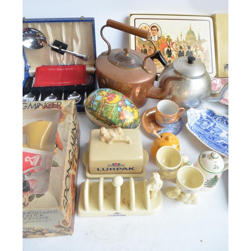 705 - Collection of tableware and other items to include EPNS cutlery, Wedgewood plates, Lurpak butter dis... 