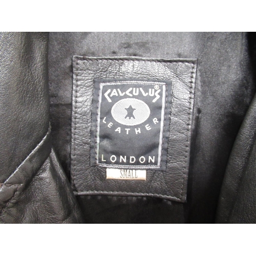 99 - Calculus Leather full length men's leather coat, Size Small