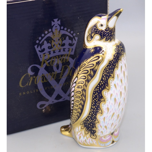 354 - Royal Crown Derby paperweight: Galapagos Penguin, ltd. ed. 150/1000, issued for Sinclairs, gold stop... 