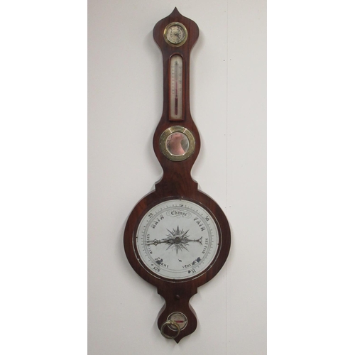 628 - C19th mahogany wheel barometer, 10