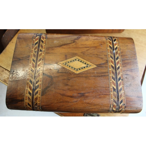 794 - Collection of wooden boxes, including inlaid jewellery boxes, box with carrying strap etc (7)