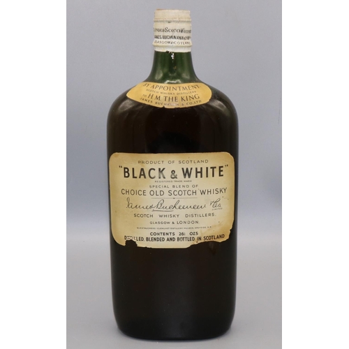 750 - Buchanan's Black and White blended Scotch whisky, late 1940s, labelled 'By Appointment to H.M. The K... 