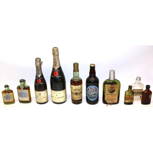 752 - Various bottles of alcohol, 1950s and later, incl. an unopened Veterano Osborne Brandy, two bottles ... 