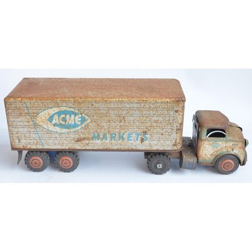 110 - Vintage 1960's Marx tinplate truck and trailer model, 