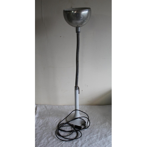 388 - Robert Welch for Lumitron Flexi-Lamp, white circular base with aluminium shade, H95cm max (A/F)