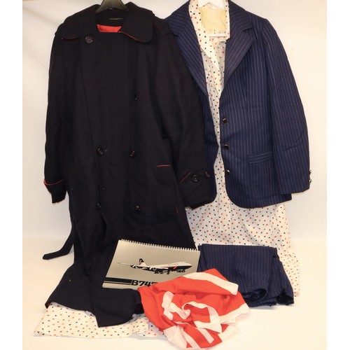 765 - British Airways stewardess uniform items, British Airways ephemera incl. a cabin crew training folde... 