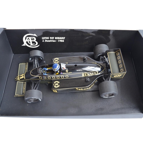 482 - Two boxed 1/18 scale diecast Formula 1 car models by Minichamps (Paul's Model Art) to include 180 86... 