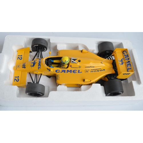 485 - Two boxed 1/18 scale diecast Formula 1 Ayrton Senna Collection car models by Minichamps (Paul's Mode... 