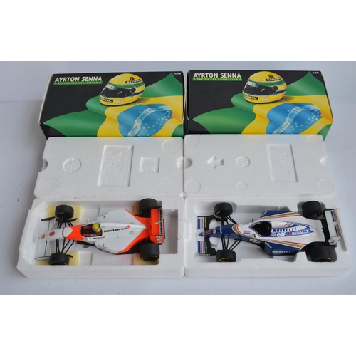 488 - Two boxed 1/18 scale diecast Formula 1 Ayrton Senna Collection car models by Minichamps (Paul's Mode... 