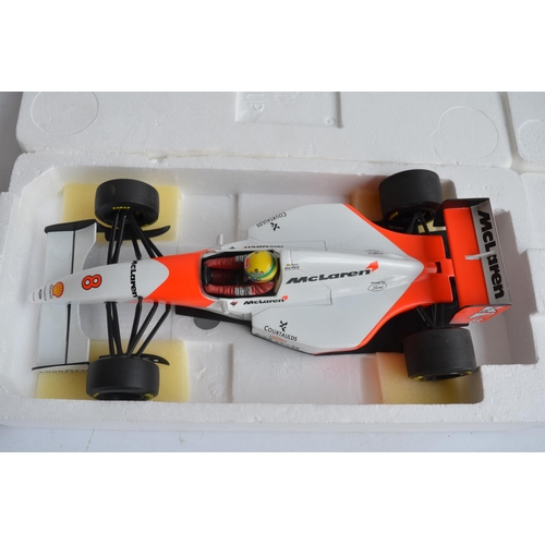 488 - Two boxed 1/18 scale diecast Formula 1 Ayrton Senna Collection car models by Minichamps (Paul's Mode... 