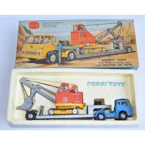 492 - Vintage Corgi Toys Gift Set No27, Machinery Carrier with Bedford Tractor Unit and Priestman 