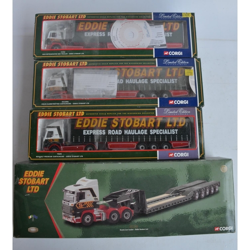 499 - Four boxed Corgi 1/50 scale limited edition Eddie Stobart truck sets to include CC12203 Scania Low L... 