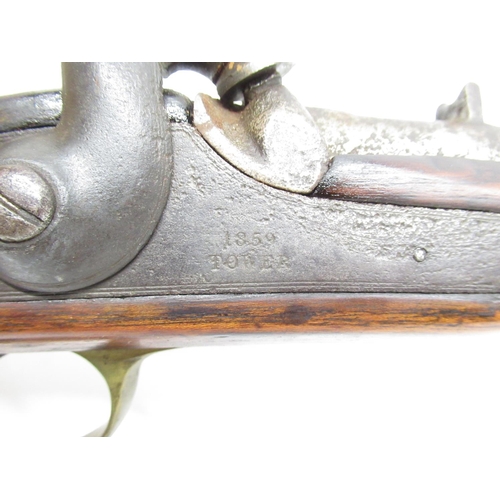50 - 1859 Tower Victorian saddle carbine percussion rifle, with captive ramrod, brass trigger guard and b... 