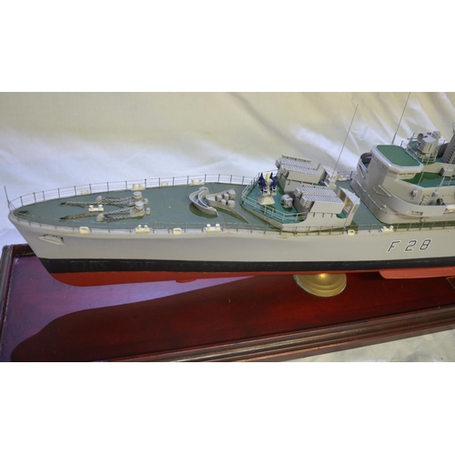 524 - Large well built cased 1/96 scale static model of the Royal Navy batch 2 updated Exocet equipped Lea... 