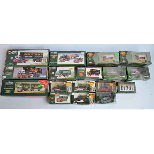 500 - Collection of diecast Eddie Stobart themed model vehicles in 1/50 and 1/43 scales from Corgi and Lle... 