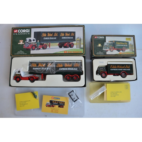 500 - Collection of diecast Eddie Stobart themed model vehicles in 1/50 and 1/43 scales from Corgi and Lle... 