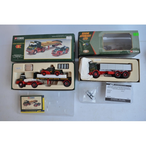 500 - Collection of diecast Eddie Stobart themed model vehicles in 1/50 and 1/43 scales from Corgi and Lle... 