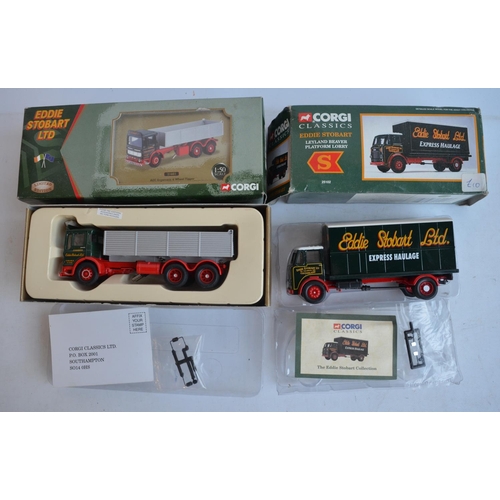 500 - Collection of diecast Eddie Stobart themed model vehicles in 1/50 and 1/43 scales from Corgi and Lle... 