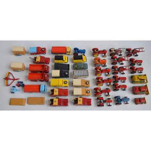 503 - Collection of unboxed vintage diecast model vehicles, bulldozers and tractors to include Lesney, Mat... 