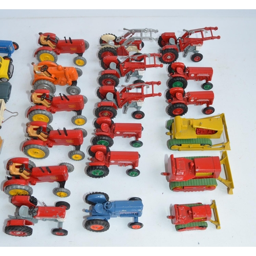 503 - Collection of unboxed vintage diecast model vehicles, bulldozers and tractors to include Lesney, Mat... 