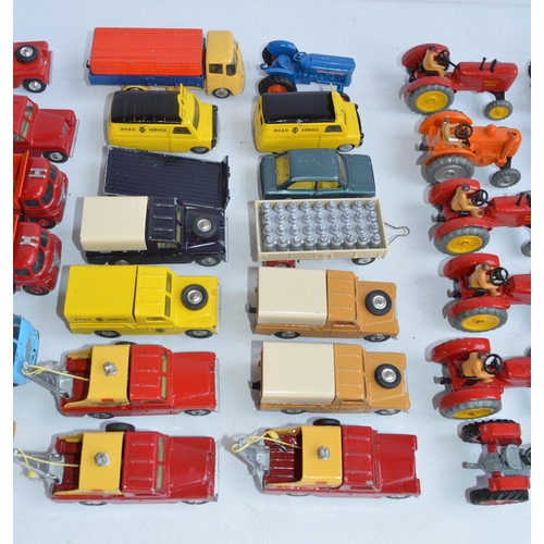 503 - Collection of unboxed vintage diecast model vehicles, bulldozers and tractors to include Lesney, Mat... 