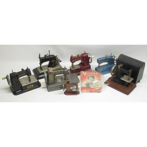 86 - Collection of four Vulcan mini-sewing machines, a Comet mini-sewing machine, Baby mini-sewing machin... 