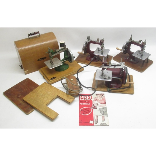 87 - Grain mini-sewing machine in original carry case, two other mini sewing machines, a electric mini-se... 