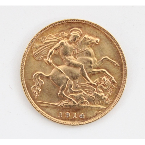 377 - Geo. V 1914 UK gold half sovereign