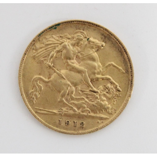 380 - Geo. V 1912 UK gold half sovereign