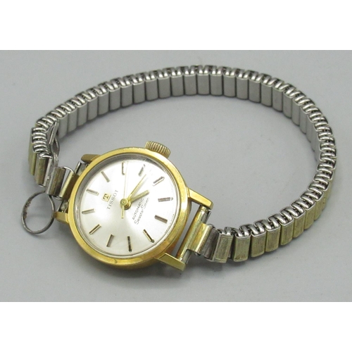 156 - Tissot Seastar Seven - ladies gold plated automatic wristwatch, signed silvered dial with applied ba... 